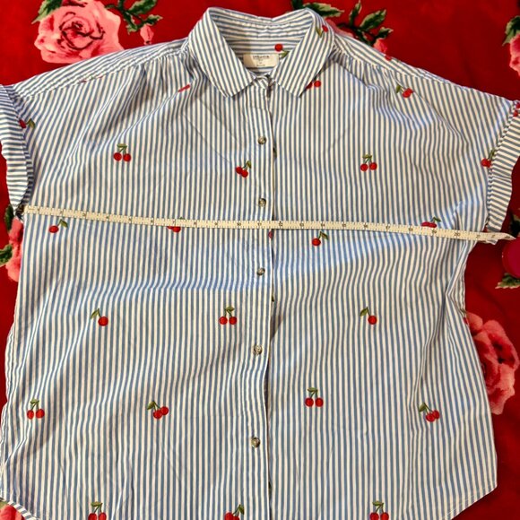 Cherry Button Up UNTUCKit Embroidered Cherry Shirt Medium Fruitcore - Picture 9 of 16